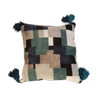 Blue cube cushion