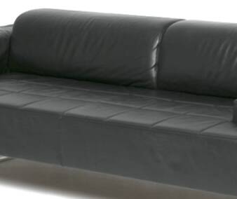 Canapé en cuir noir 3 places Quadra Poltrona Frau