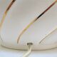 Ceramic lamp foot white and gold Italian design 80s