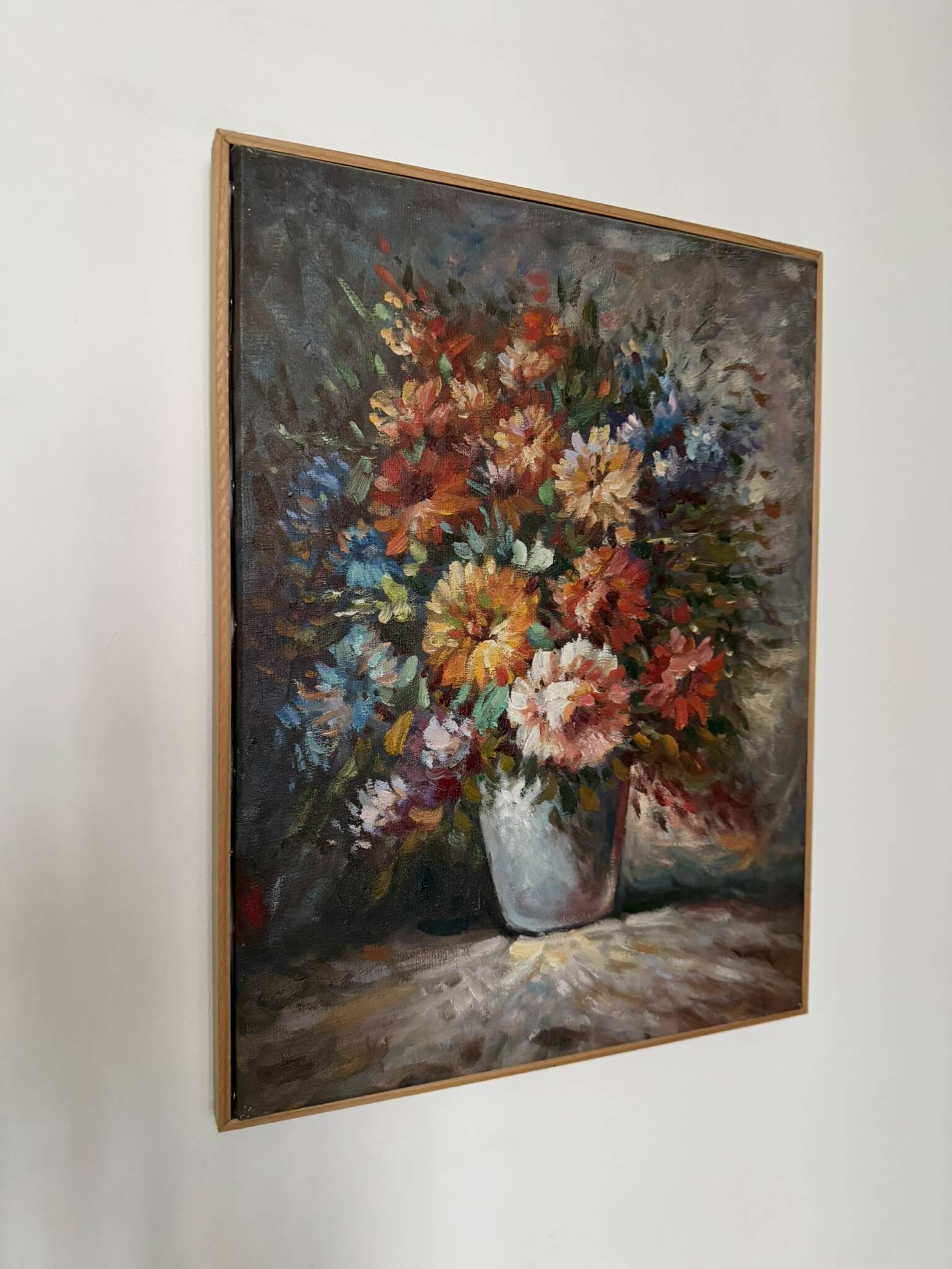 Oil on canvas flower bouquet