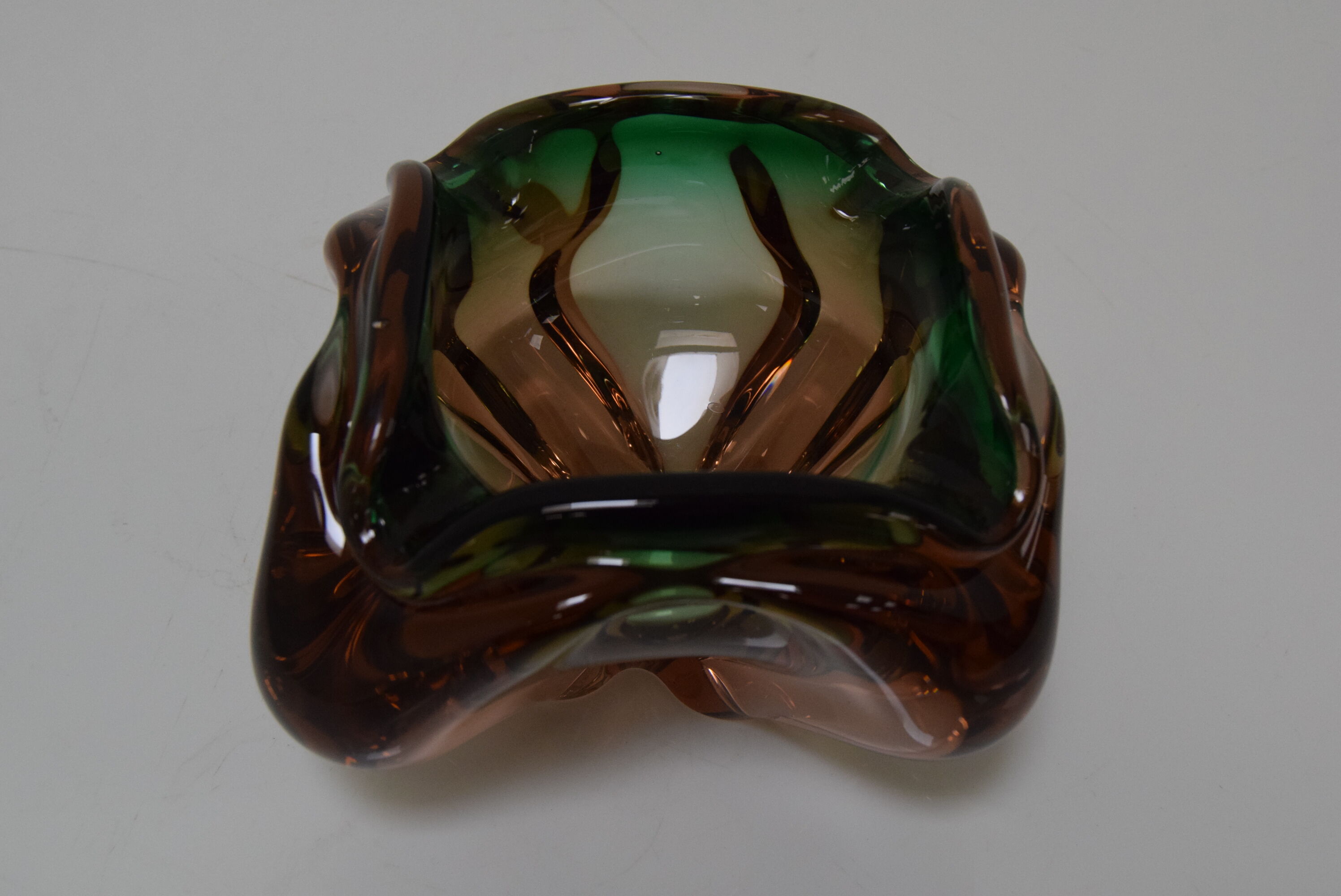 Mid-century Ashtray from Metallurgical Glass,by Glasswork Novy Bor,1960's.