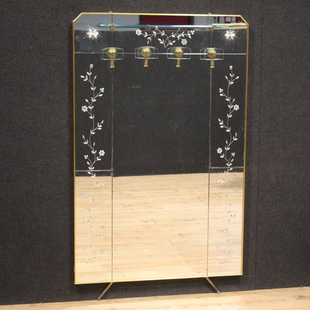 20th-century designer mirror coat rack