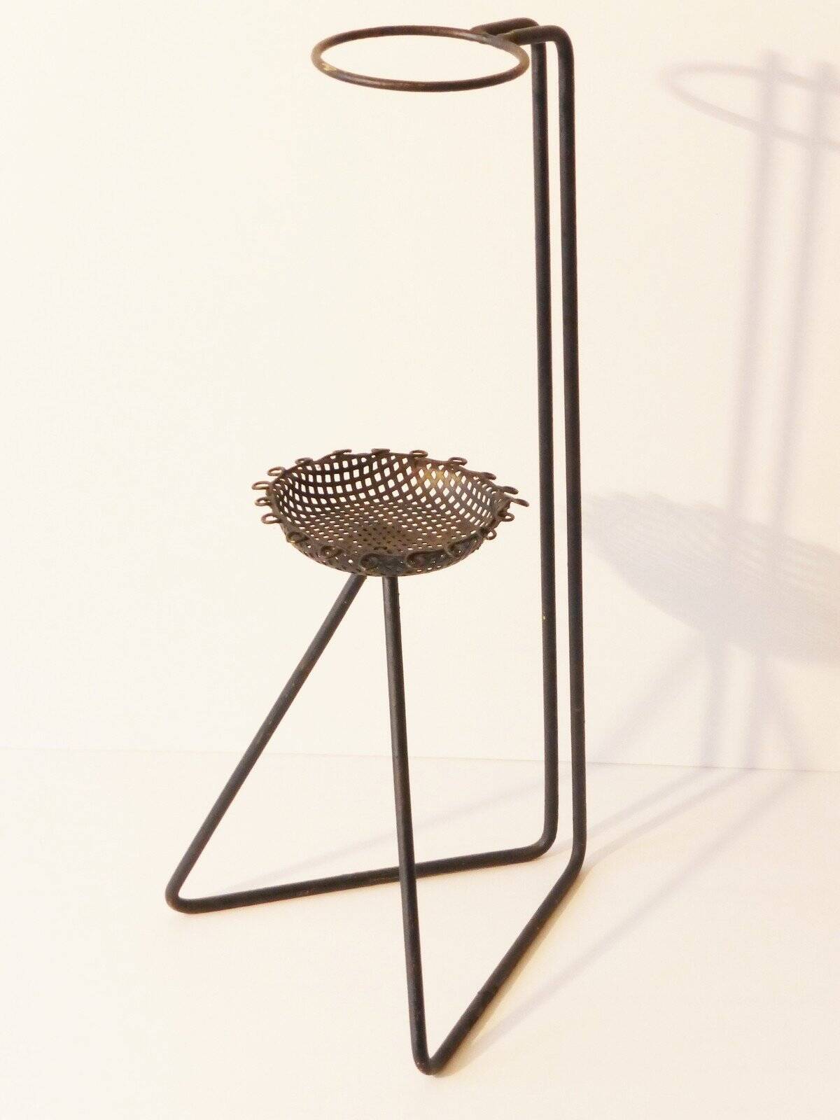 Perforated metal ashtray from the 1950s, vintage Rockabilly.