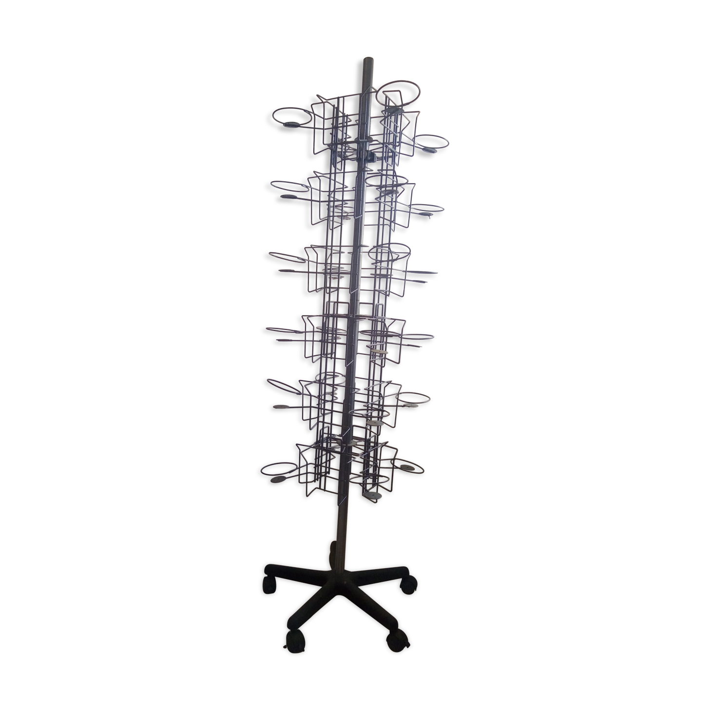 Atypical turnstile for postcards and books