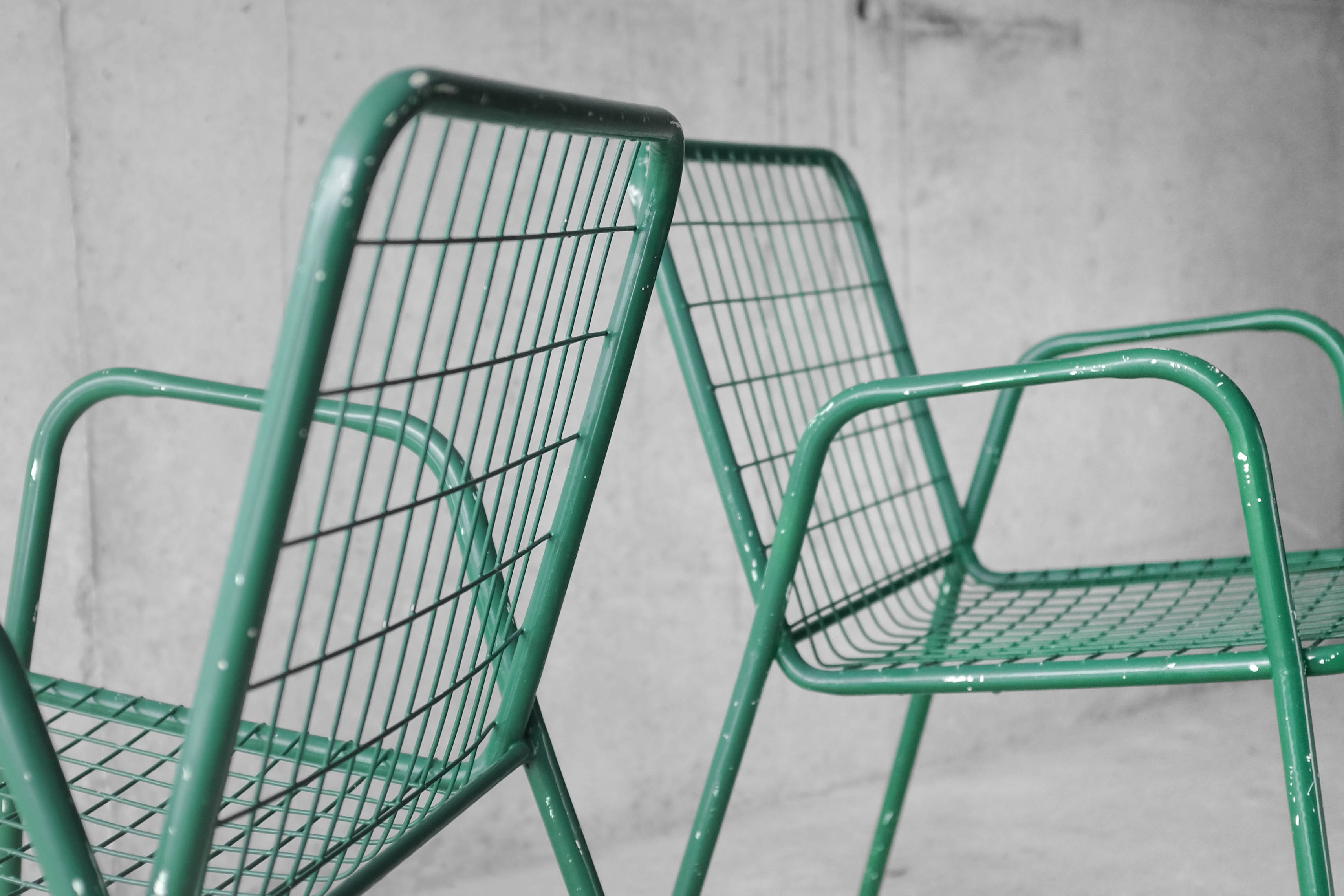 Pair of EMU armchairs, model Rio, green