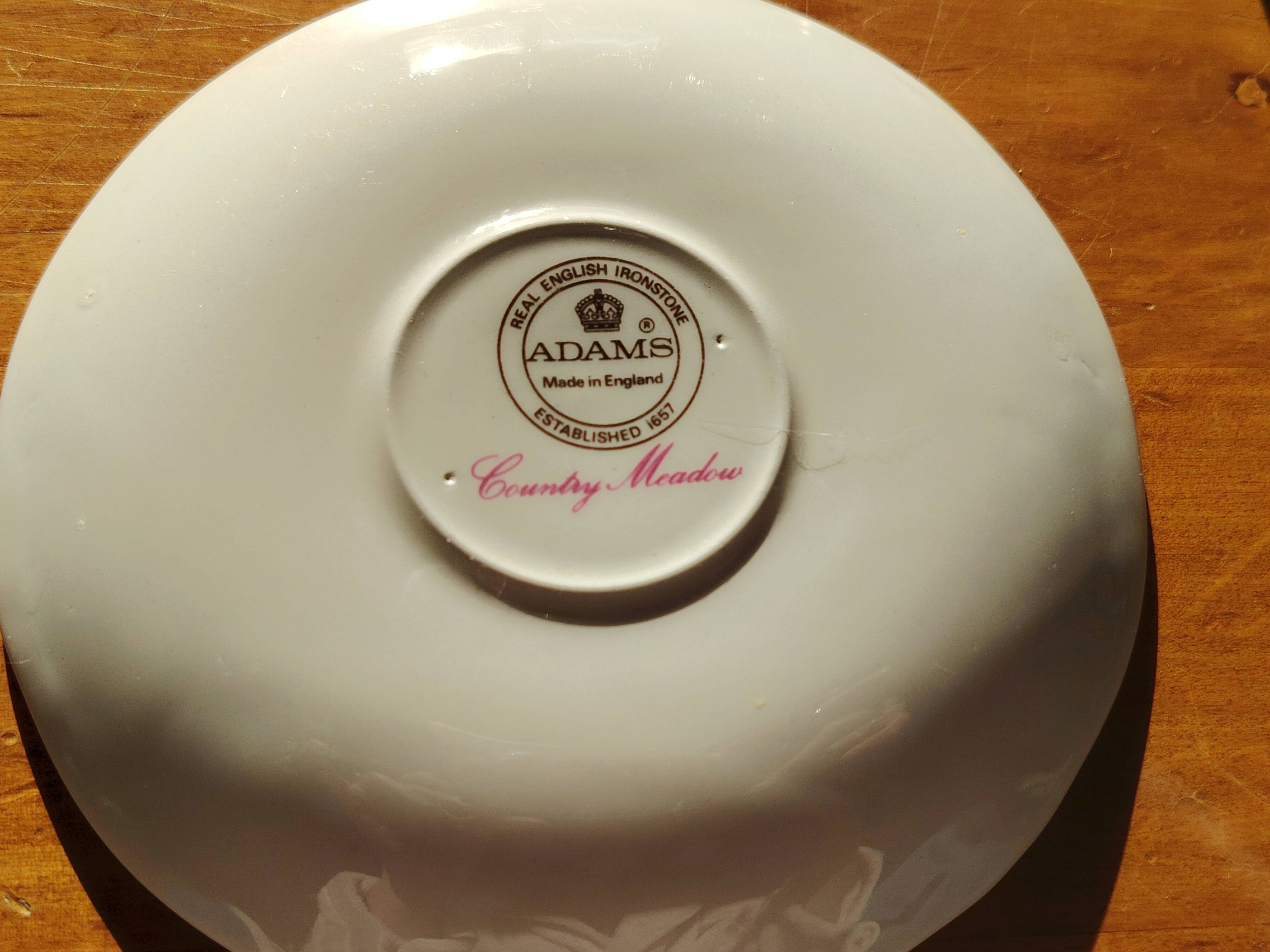 3 adams porcelain coffee cups and saucers