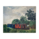 Tableau HST "Paysage aux roulottes" Gitans Tziganes signé