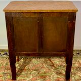 Transition style chest of drawers in rosewood and violet wood, ebony and gilded bronzes