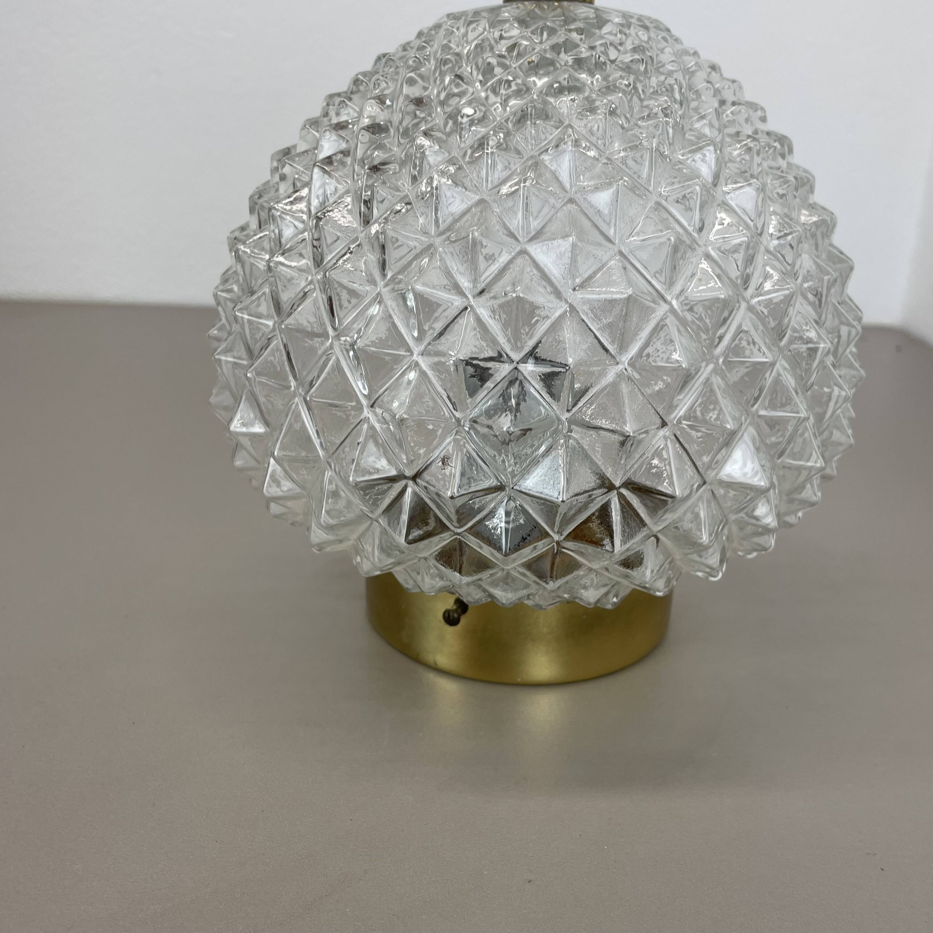 Modernist  "pineapple" ceiling light by glashütte limburg attrib., germany 1970