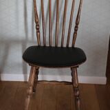 3 BAUMANN Tacoma chairs black faux leather dark beech