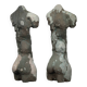Pair of male torso sculptures by Francine Govers, 1990s