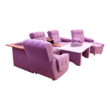 Ensemble de salon vintage bloc de l'Est, Tchécoslovaquie, 1980