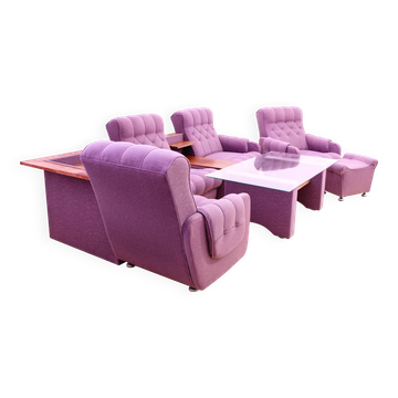 Vintage lounge set from the Eastern Bloc, Czechoslovakia, 1980.