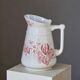 Large antique toilet bowl from the 19th century, pink ironstone, Imperial Bonn.