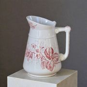 Large antique toilet bowl from the 19th century, pink ironstone, Imperial Bonn.