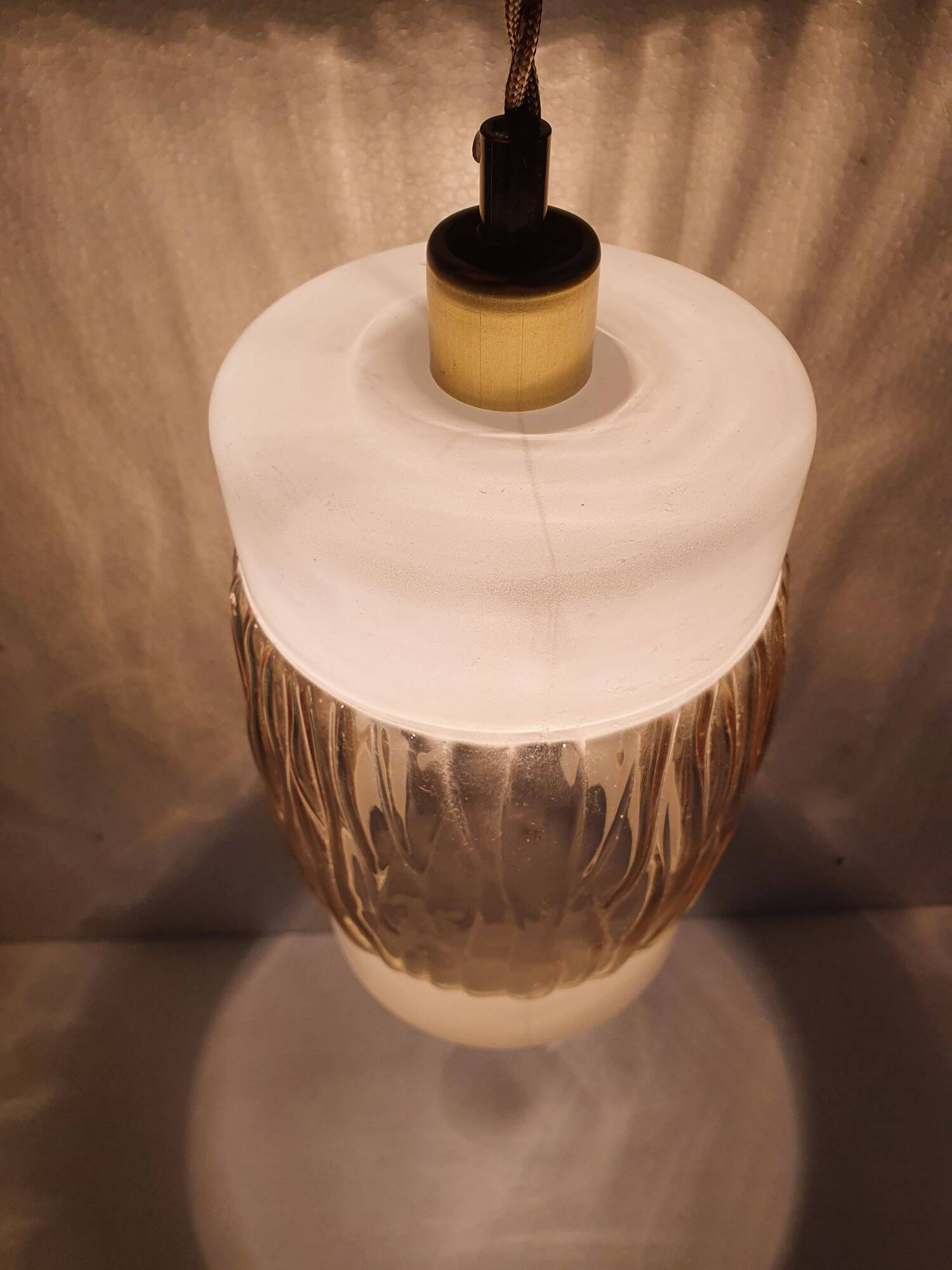 Vintage glass hanging lamp