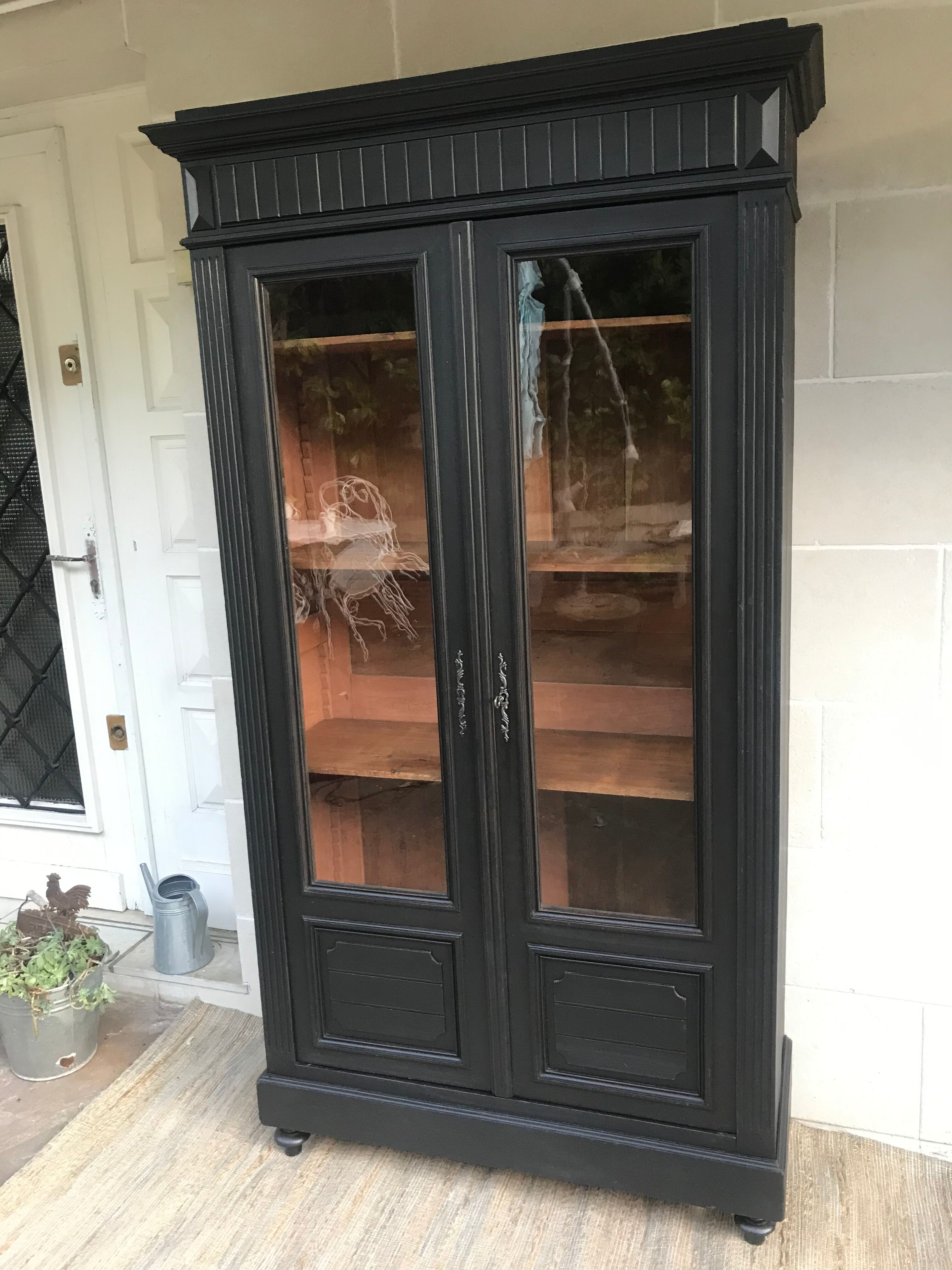 Black library showcase Napoleon cabinet of curiosities dresser