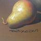 Painting OIL ON CANVAS Still life, BY MAZIA Violet, pears apples kitchen, wooden frame