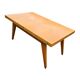 Table basse transformable scandinave en bois clair, années 60