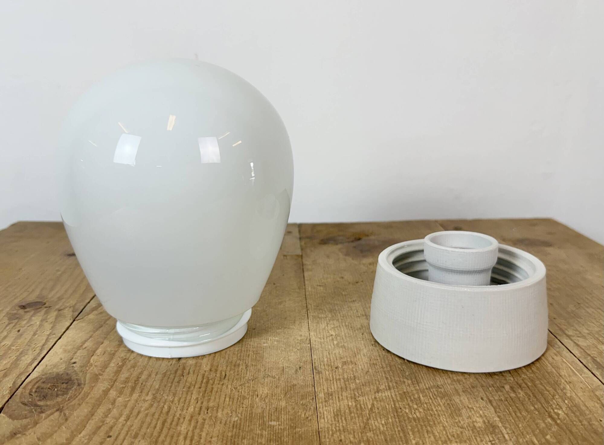 Vintage White Porcelain Ceiling Light, 1970s
