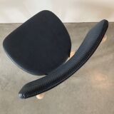 Restored vintage chair in midnight blue vinyl from the 50s