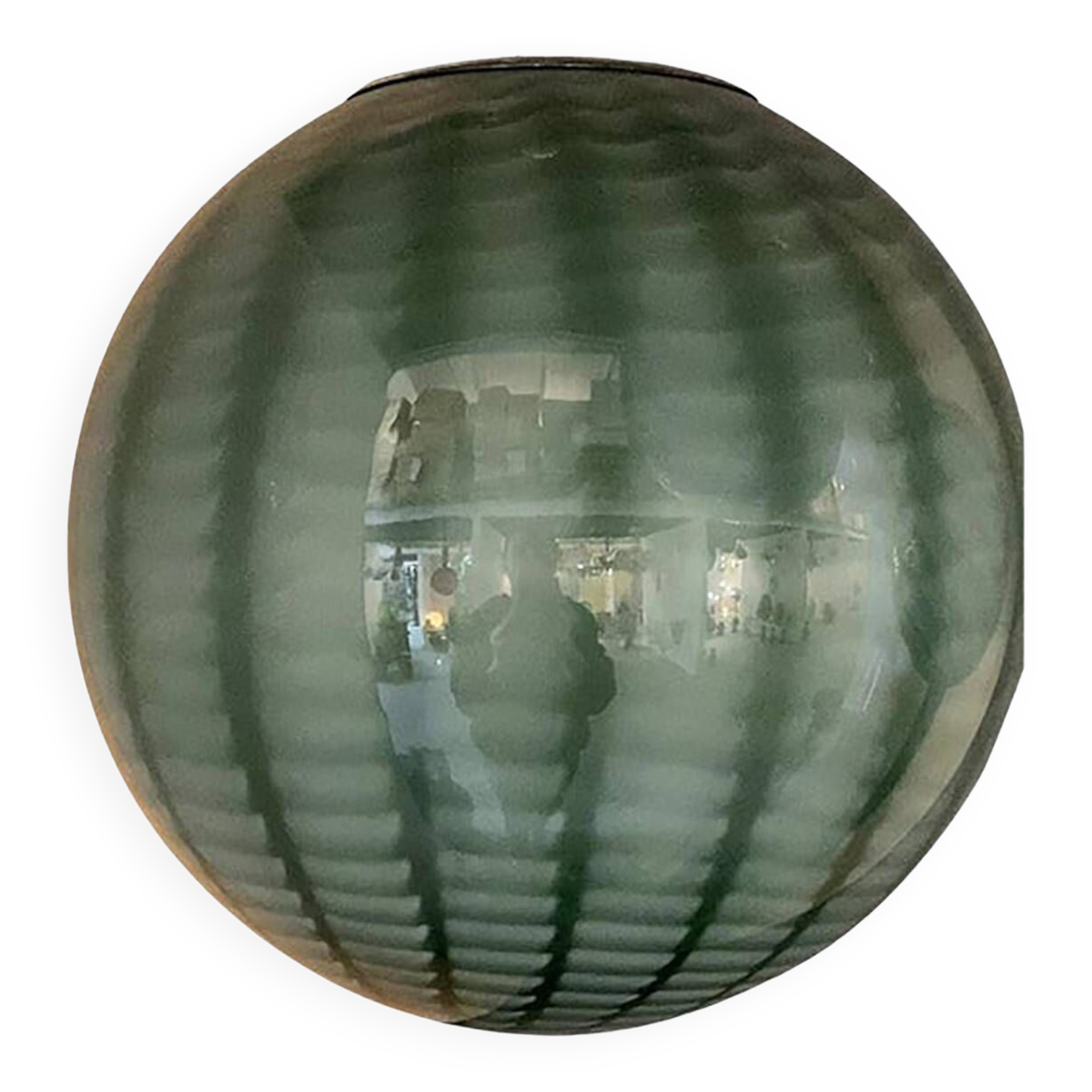 Contemporary Blue and Milky-White Spider Sphere Pendant in Murano Glass