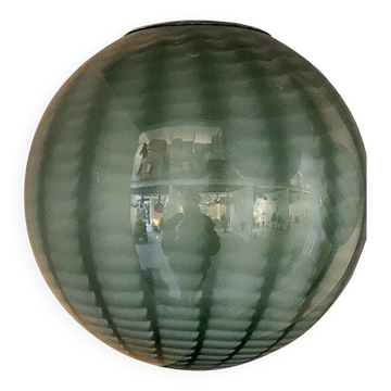 Contemporary Blue and Milky-White Spider Sphere Pendant in Murano Glass