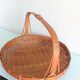 Panier à fruits  rond en bambou tréssé / vintage années 60-70