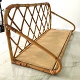 Beautiful vintage rattan and natural bamboo shelf from the 60s