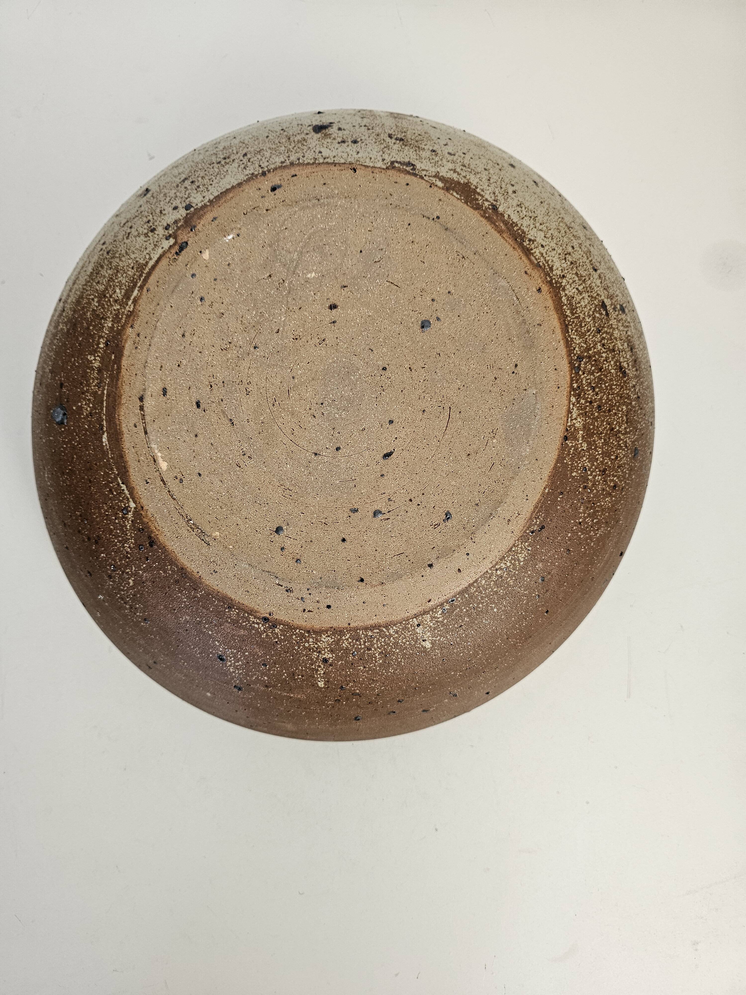 Salad bowl Ceramic stoneware pyrithione dish signed pictogram 34cm