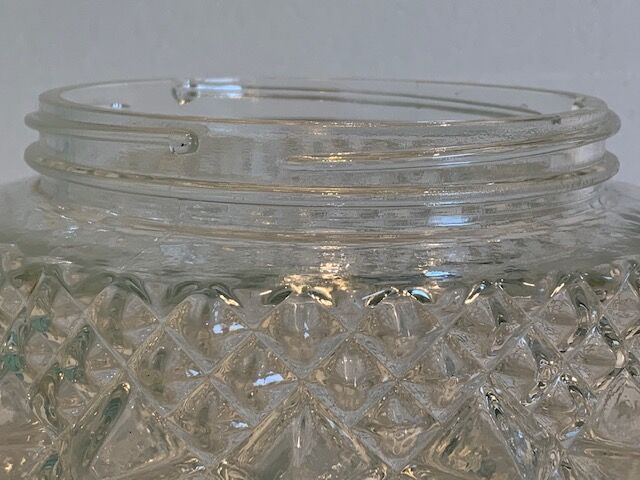 Ceiling lamp window in chiseled glass diamond tip of the 60s-70s