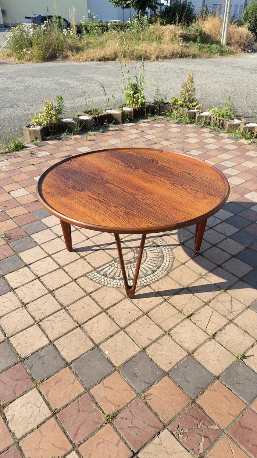 Table basse vintage en palissandre des années 1950 Design Tove & Edvard Kindt-Lars