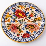 Large decorative plate Gien – French earthenware – multicoloured flowers – Ø 30