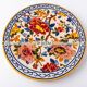 Large decorative plate Gien – French earthenware – multicoloured flowers – Ø 30