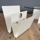White lacquered metal magazine rack from the 1970s