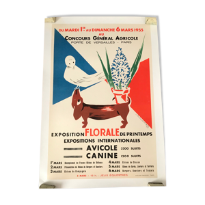 Affiche exposition florale avicole