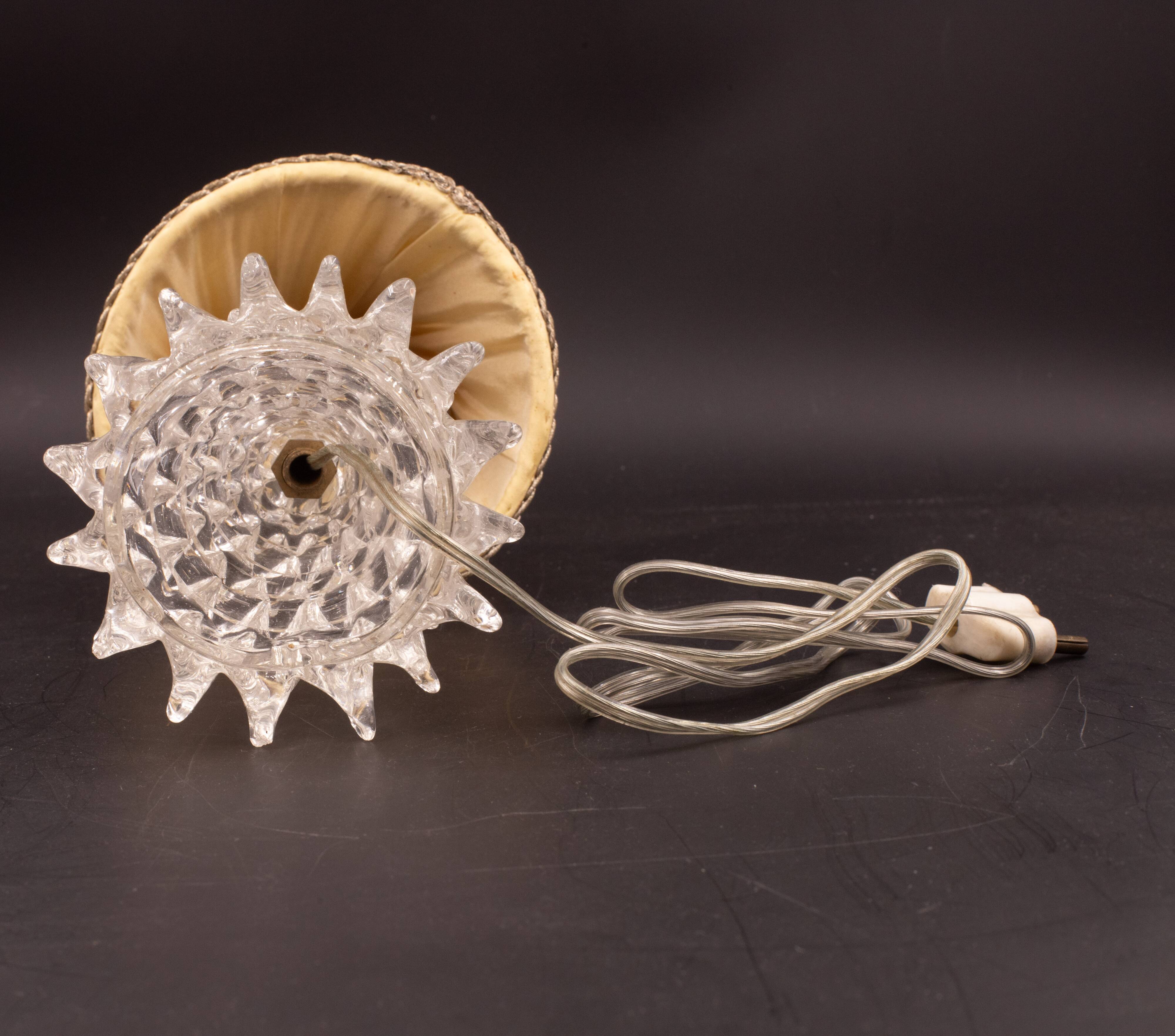 Lampe de table dans un vase en verre de murano rostrato pour barovier & toso, années 1940