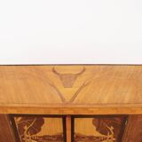 Unique 1950s design marquetry sideboard