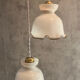 Suspension fleur double en opaline