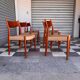 Set of 6 Fristho chairs in teak and rope.