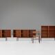 Ensemble de trois cabinets en teck du milieu du siècle, Belgique, années 1960.