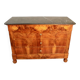 Restoration period commode with walnut burl, marble top.