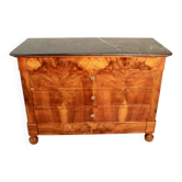 Commode époque Restauration en ronce de noyer et marbre