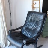 Siesta armchair Westnofa ingmar relling vintage black leather