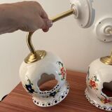 Pair of openwork ceramic wall lights