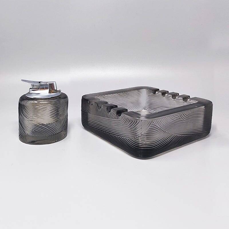 1970s Gorgeous Smoking Set by Sergio Asti for Arnolfo di Cambio. Made in It