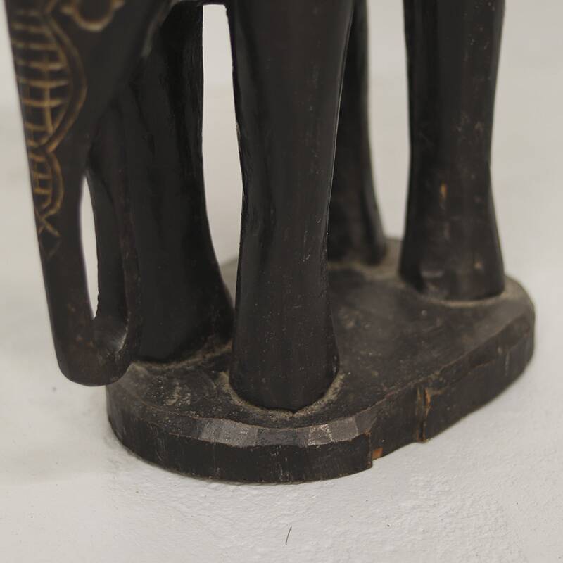 Antique Folk Art Colonial Elephant Side Table / Pedestal