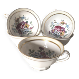 set of 5 Limoges tea/coffee cups, floral pattern
