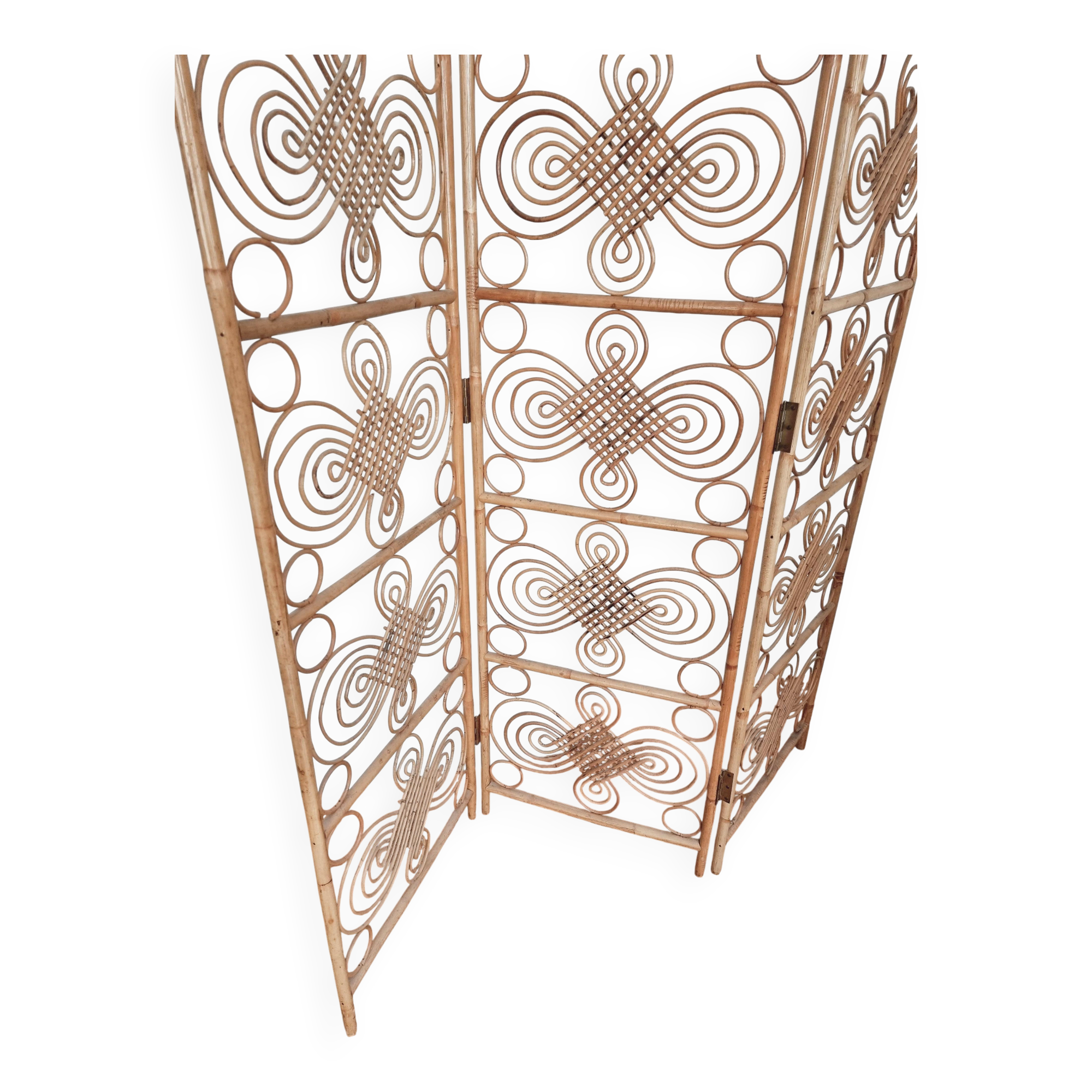 Room divider / screen in rattan, modern Scandinavian style, Swedish, mid-1900s.