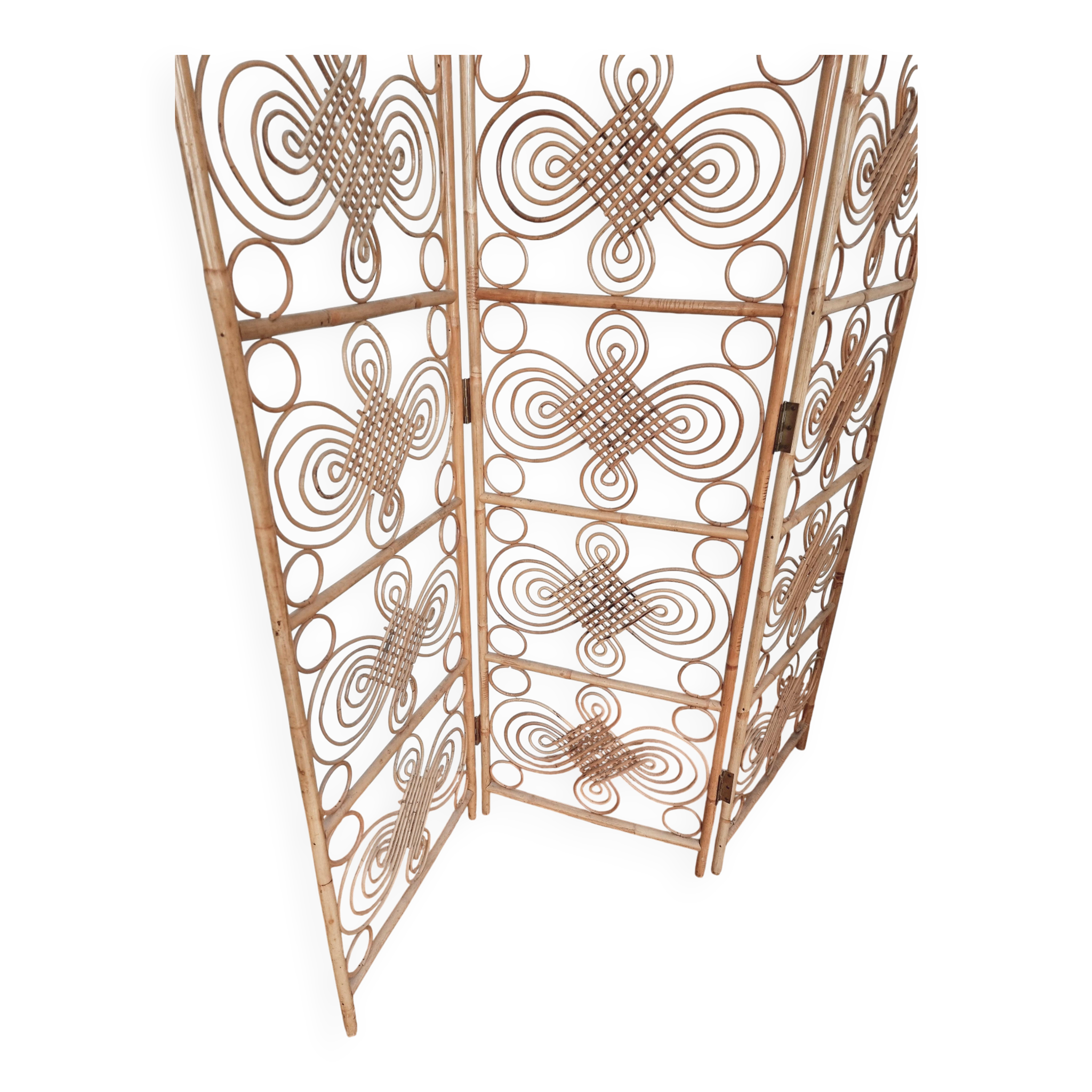 Room divider / screen in rattan, modern Scandinavian style, Swedish, mid-1900s.